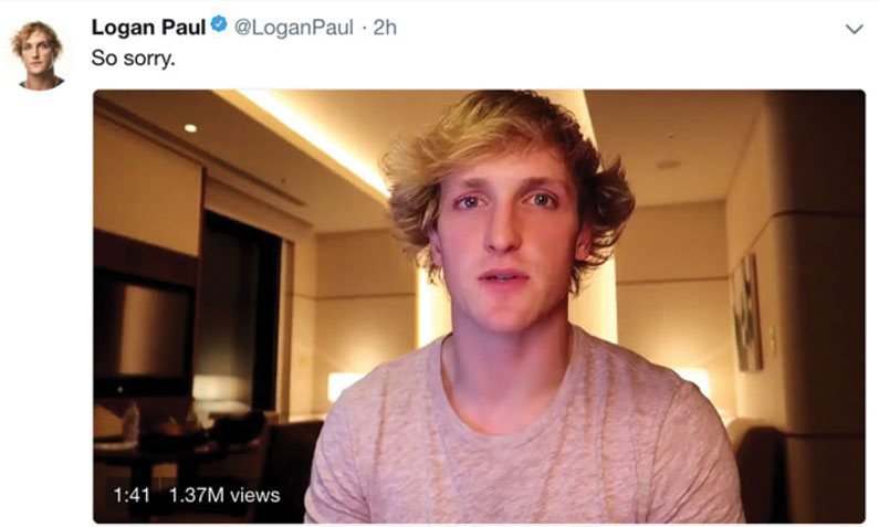 บทลงโทษของ Youtuber สิ้นคิด Logan Paul